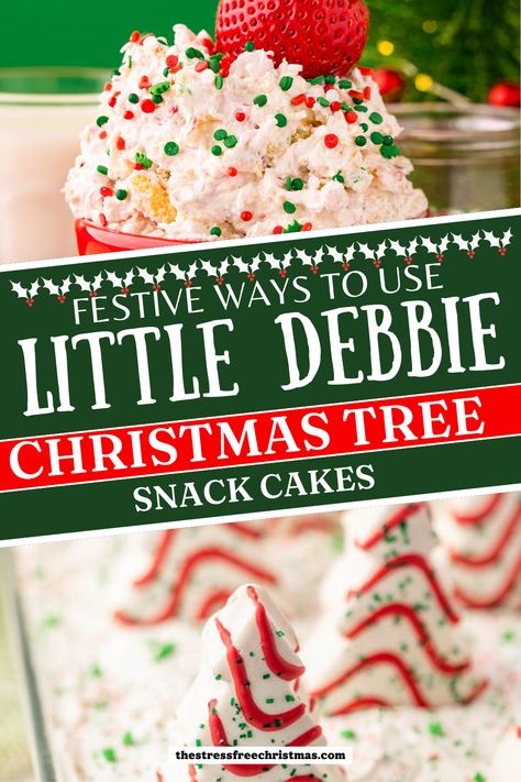 Christmas Tree Dip, Little Debbie Christmas Tree Cakes, Little Debbie Snack Cakes, Classic Christmas Treats, Christmas Tree Desserts, Dirt Cake Recipes, Little Debbie Christmas Tree, Cool Whip Desserts, Debbie Snacks