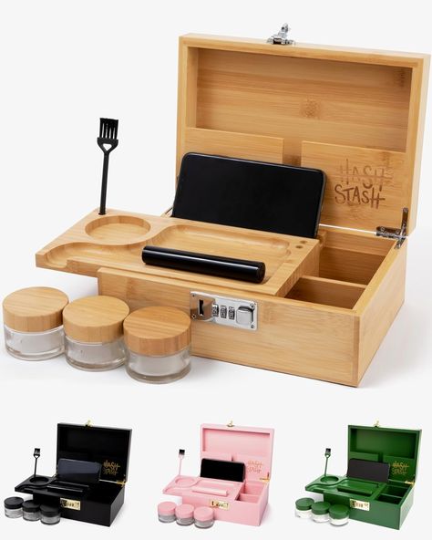 Amazon.com: HASHSTASH - The OG Stash Box : Home & Kitchen Bamboo Storage, Bamboo Box, Stash Box, Paper Tray, Bamboo Design, Home Catalogue, Gorgeous Glass, Brown Silver, Clever Design