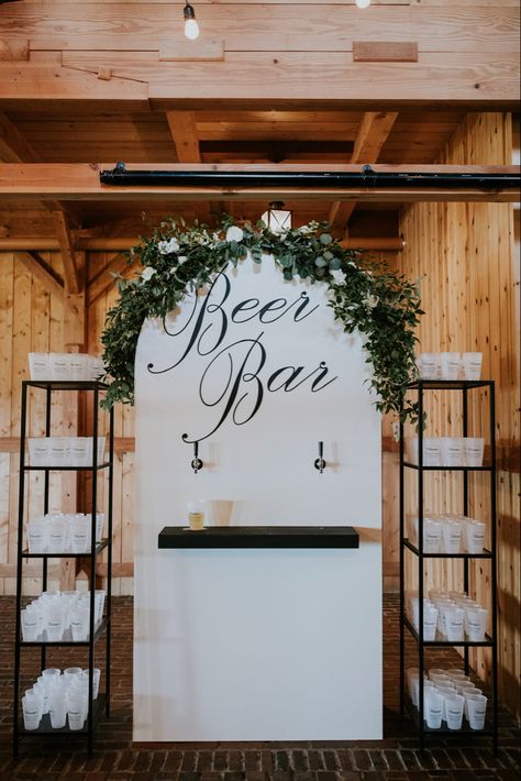 Wedding Bar Diy Drink Stations, Flip Cup Wedding Entrance, Dresser Bar Wedding, Bar Rental Wedding, Wedding Bar Rental, Beer Tap Wall Wedding, Wedding Beer Wall, Diy Bar Wedding Set Up, Wedding Bar Ideas Diy