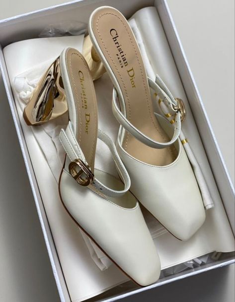 Expensive Shoes Women, White Dior Shoes, Shoes Aesthetic Heels, Old Money Shoes, Aesthetic Heels, Rich Person, Dior Heels, Heels Aesthetic, Shoes Aesthetic