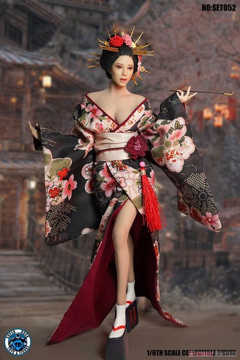 Oiran Costume & Head Set (Fashion Doll) Other picture7 Oiran Outfit, Japan Dress, Great Gatsby Fashion, Kimono Japan, Head Set, Sideshow Collectibles, Japanese Kimono, Fashion Doll, Kimono Fashion