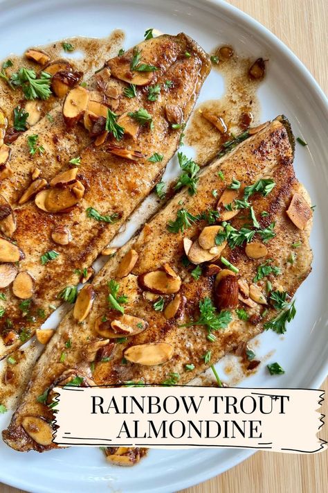 Rainbow Trout Recipe Baked, Rainbow Trout Recipe Pan Fried, Speckled Trout Recipe, Baked Rainbow Trout, Trout Fillet Recipes, Fresh Parsley Recipes, Baked Trout, Parsley Recipes, Trout Recipes