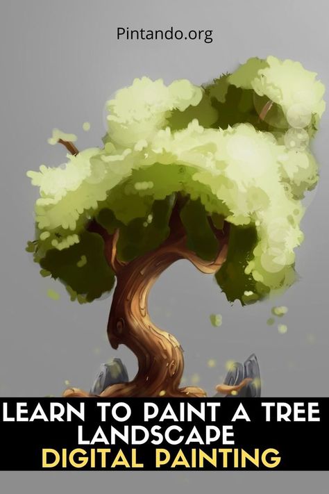 Tree Trunk Painting, Paint A Tree, Landscape Digital Painting, Digital Painting Tutorial, Work Focus, Storyboard Examples, Storyboard Illustration, The Artist Movie, Photoshop Video