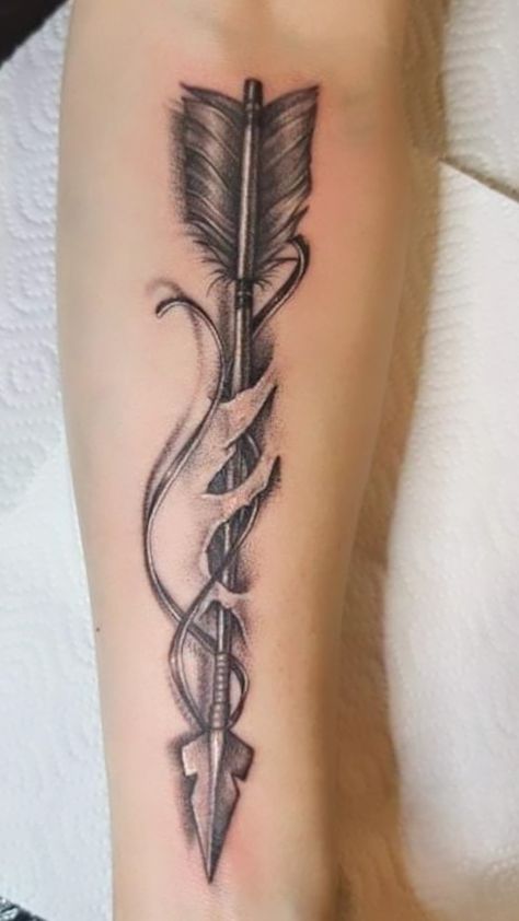 Indian Arrow Tattoo, Bow Arrow Tattoos, Mens Arrow Tattoo, Arrow Forearm Tattoo, Arrow Tattoos For Women, Indian Tattoo Design, Tattoo Font For Men, Indian Feather Tattoos, Arrow Tattoo Design