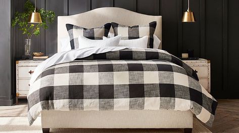 Buffalo Check Bedding, Timeless Paint Colors, Bed Wooden, Wooden Beds, Low Bed, Duvet Cover Pattern, Stylish Bedroom, Cotton Duvet Cover, Quality Bedding