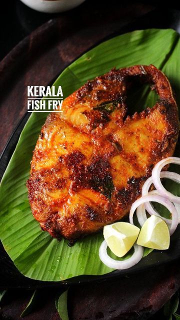 Indu Mathew on Instagram: "Kerala Fish Fry Recipe: ⬇️ . 400 grams fish* For marinade ----------------------- 2½ tablespoons Kashmiri chili powder ¼ teaspoon turmeric powder 1 teaspoon pepper powder 1 teaspoon ginger 4 shallots 1 generous tablespoon sliced garlic 1 teaspoon chopped ginger 1 sprig curry leaves Salt 2 teaspoons lime juice To fry ------------------------ Coconut oil, to shallow fry A few curry leaves. . Grind together all the ingredients for the marinade. . Apply all over fish and Kerala Fish Fry, Kerala Snacks, Kerala Fish Curry, Fish Fry Recipe, Food Shoot, Kerala Recipes, Goan Recipes, Fried Fish Recipes, Kerala Food