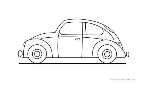 Car Drawing Easy, Beetle Drawing, Bugs Drawing, Drawing Help, Car Drawing, Single Line Drawing, Cars Auto, Artist Palette, Paint Projects