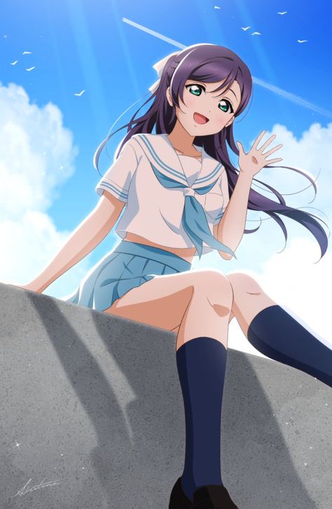 Love Live Nozomi, Nozomi Tojo, Climbing Girl, Album Art Design, Student Girl, Tv Animation, Animated Drawings, Picture Collection, Love Live