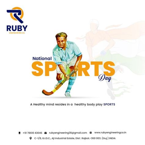 Sports Day Creative Ads, National Sports Day Creative Ads, Christmas Advertising Design, Sports Day Poster, Dhyan Chand, Healthcare Ads, National Sports Day, Sinchan Wallpaper, Christmas Advertising