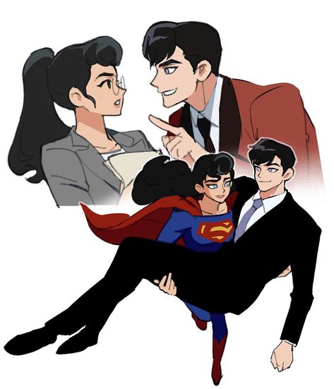 Superman Genderbend, Superboy Fanart, Dc Genderbend, Louis Lane, Clark Kent Superman, Superman Supergirl, Superman Family, Couples Comics, Batman Comic Art