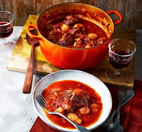 One-pot beef stifado recipe | BBC Good Food Beef Stifado, Ground Beef Pasta, Potted Beef, Beef Pasta, Bbc Good Food, Beef Stew Recipe, Vegetable Puree, Beef Casserole, Bbc Good Food Recipes