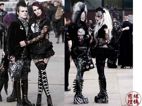 goth dark fashion | Lil Black Bloody Hood: Goth and Emo: The Huge Difference Gothic People, Steampunk Couture, Goth Subculture, Leipzig Germany, Lil Black, Victorian Goth, Gothic Clothes, Punk Hair, Gothic Rock