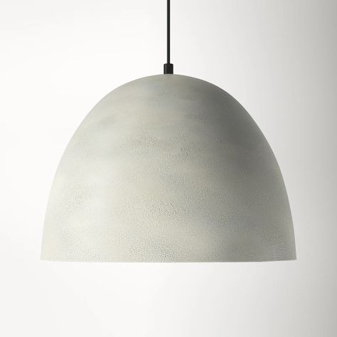 AllModern Kranz 1 - Light Single Dome Pendant & Reviews | Wayfair Japandi Interior Design, Concrete Pendant, Mirror Inspiration, Contemporary Ceiling Light, Hallway Wall Decor, Japandi Interior, Interior Design Guide, Contemporary Pendant Lights, Silver Birch