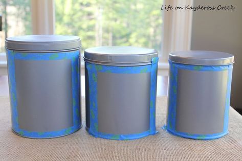 Diy Farmhouse Canisters, Diy Canisters For Kitchen, Kitchen Canisters Diy, Diy Canisters, Canisters Diy, Farmhouse Canister Set, Laundry Beads, Farmhouse Canisters, Distressed Kitchen