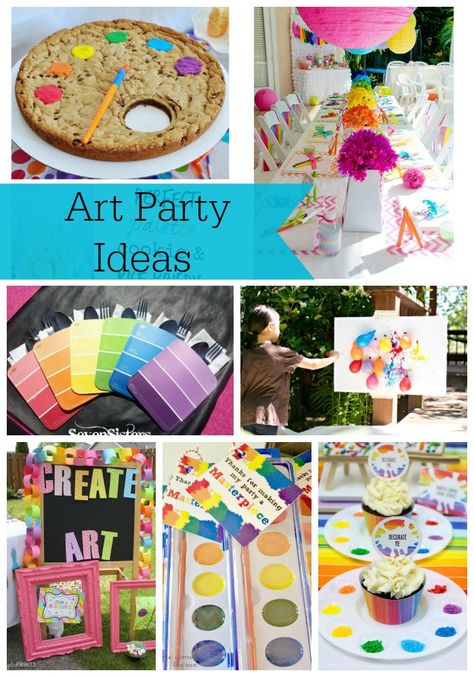 Art Party Activities, Art Party Ideas, Girls Art Party, Art Party Cakes, Artist Birthday Party, Kids Art Party, Art Party Decorations, Art Themed Party, Art Party Invitations