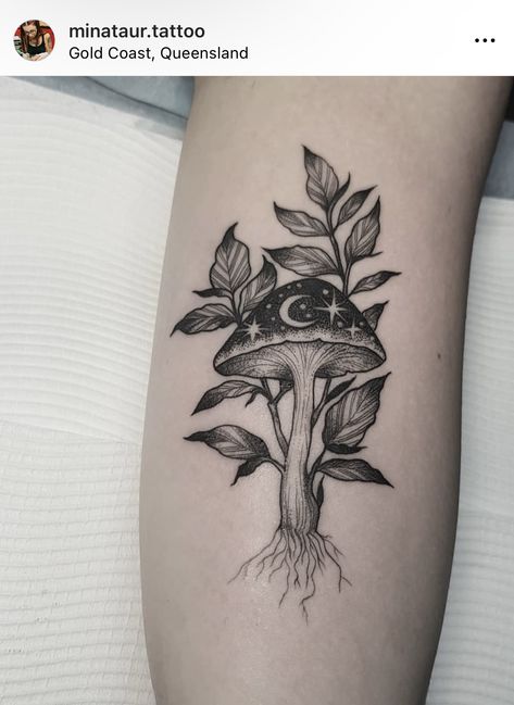 Minataur Tattoo, Succulent Tattoo, Mushroom Tattoo, Line Tattoo Ideas, Armband Tattoos, Mushroom Tattoos, Fantasy Tattoos, Moon Tattoo Designs, Floral Tattoo Sleeve