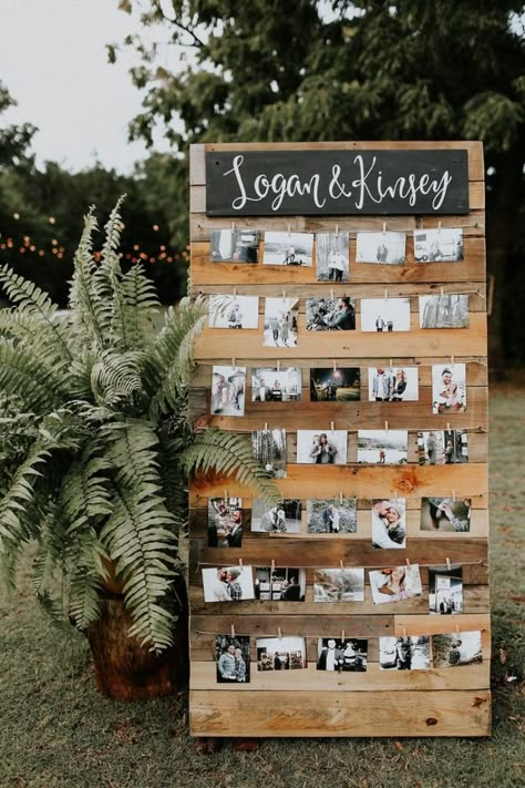 Wedding Photo Display, Rustic Wedding Decorations, Unique Wedding Decor, Outdoor Fall Wedding, Future Wedding Plans, Outdoor Wedding Decorations, Outside Wedding, Wedding Cake Designs, Diy Wedding Decorations