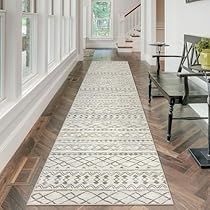 Beige Hallway, Boho Hallway, Distressed Floors, Long Hallway Runner, Grey Hallway, Kitchen Runners, Washable Runner Rug, Moroccan Print, Hallway Rug Runner