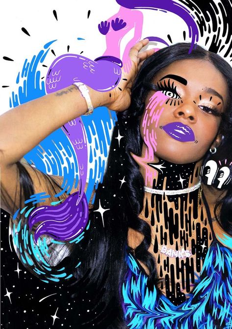 Urbanized Flower Child Editorials - Meghan Collison Gets Psychedelic for the Numéro #151 March (GALLERY) Boring Images, Hattie Stewart, Azealia Banks, Art Portraits, Photography Illustration, Foto Art, Draw On Photos, Magazine Art, Photo Illustration