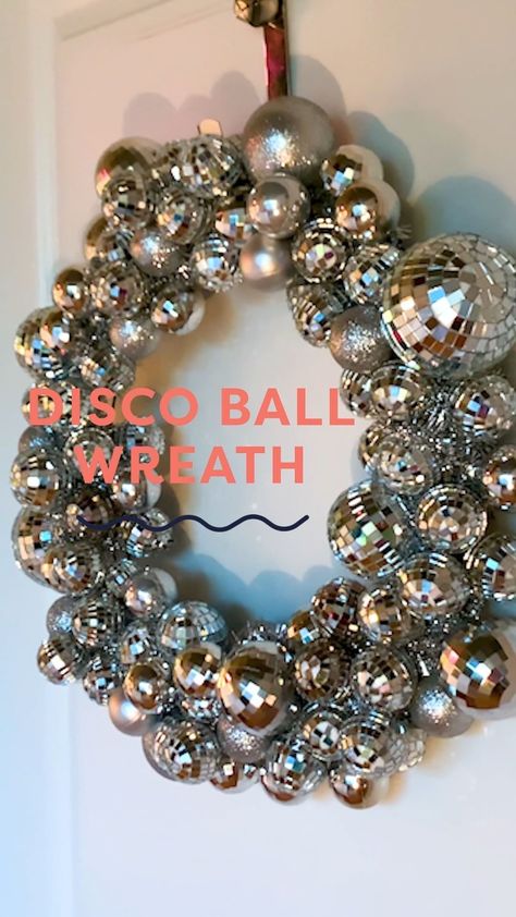 Diy Disco Ball, Ball Wreath, Disco Theme, Christmas Decor Inspiration, Christmas Tree Inspiration, Christmas Inspo, Half Circle, Christmas Wreaths Diy, Christmas Aesthetic