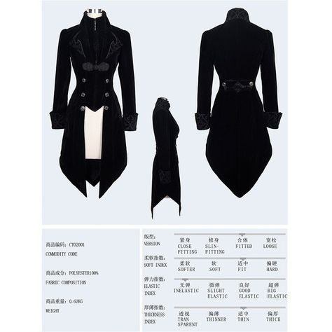 0 Victorian Suits, Neckline Necklace Guide, Goth Coat, Steampunk Coat, Victorian Coat, Punk Jacket, Cyberpunk Clothes, Style Steampunk, Goth Wedding