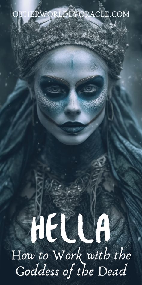 Hel Goddess Offerings, Goddess Hel Tattoos, Hel Norse Goddess Costume, Working With Hel Goddess, Goddess Hel Norse Mythology, Hel Goddess Mythology, Hel Tattoo Norse Mythology, Goddess Hella, Hel Goddess Tattoo