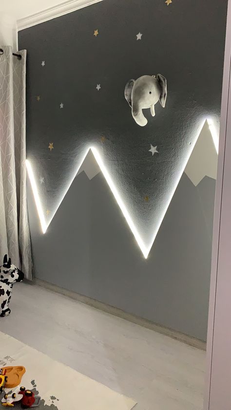 Mountain Baby Room, Baby Boy Ideas, Winter Nursery, Mountains Nursery, Nursery Accent Wall, Toddler Boy Room Decor, Boys Bedroom Makeover, Baby Boy Room Decor, Kids Bedroom Inspiration