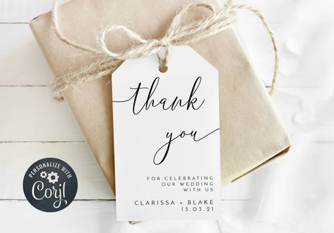 Excited to share the latest addition to my #etsy shop: Gift Tag Minimalist Calligraphy Wedding, Wedding Favour Tags, Printable Gift Tags, Editable Corjl Template, Personalized Favor Gift Tag #MW2 #wedding #corjltemplate #gifttagprintable #printabletags #personalizegifttag #personalizedtags #editablegifttags #favortagsprintable #favourtags #printablegifttags #evergreenashdesigns Wedding Favour Tags, Wedding Favor Tags Printable, Stationary Business, Minimalist Calligraphy, Personalized Wedding Stickers, Favour Tags, Editable Gift Tags, Simple Thank, Printable Gift Tags