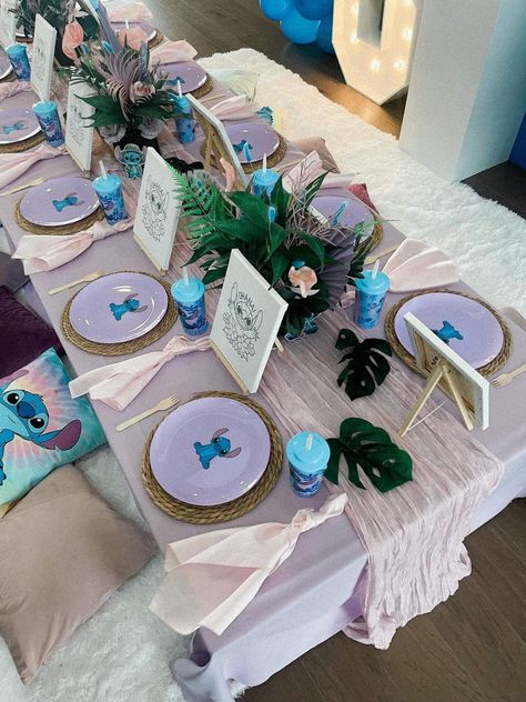 Lilo & Stitch Birthday Party Ideas | Photo 1 of 9 | Catch My Party Stitch Bridal Shower Ideas, Stitch Party Centerpieces, Lilo And Stitch Birthday Decor, Stitch Graduation Party Ideas, Lilo And Stitch Bday Party Ideas, Lili And Stitch Birthday Party Decor, Lilo And Stitch Themed Birthday Party, Lili And Stitch Birthday Party, Lilo And Stitch 1st Birthday Party