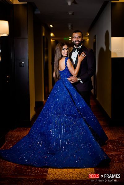 A Super Pretty Bangalore Wedding With Stunning Outfits & A Breathtaking Bridal Entry | WedMeGood Engagement Gowns Brides, Sangeet Bridal Outfit, Sangeet Gowns For Bride, Bridal Sangeet Outfits, Cocktail Dress Bride, Reception Gowns Indian Bridal, Engegment Pose, Engagement Outfits For Bride, Engagement Gowns Indian