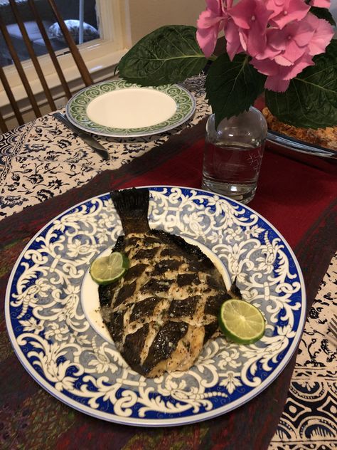 Broiled Flounder, Redfish Recipes, Flounder Recipes, Food Seafood, Garlic Clove, Wild Food, Cajun Seasoning, I Changed, Butter Sauce