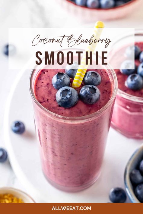 💙 Creamy Coconut Blueberry Smoothie! 🥥  Quick, healthy, and delicious! Here’s why:  ✨ Creamy Texture: Unsweetened coconut milk + coconut water ✨ Thick & Sweet: Frozen blueberries + banana ✨ Flavor Boost: Vanilla extract + lemon for a perfect balance  Blend and enjoy this tasty treat anytime! 🍇🥥  #SmoothieRecipe #HealthyDrinks #BlueberrySmoothie #CoconutSmoothie #QuickAndDelicious Smoothies With Coconut Water, Smoothie With Coconut Water, Coconut Milk Smoothie Recipes, Coconut Milk Substitute, Coconut Water Smoothie Recipes, Coconut Water Recipes, Coconut Blueberry, Witch Recipes, Coconut Water Smoothie