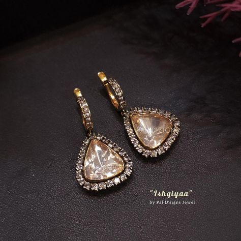 #ishqiyaa #moissanite #polki #earings #polkiearings #baali #handmade #bridal #bridejewellery #weddingjewellery #jewelry #uniqueearings #earings #occasionwear #semiprecious #stones #silver #royallook #partywear Polki Diamond Earrings, Polki Tops, Jewellery For Wedding, Festive Jewellery, Jewellery Choker, Earring Pearl, Diamond Bracelet Design, Diamond Earrings Design, Polki Earrings