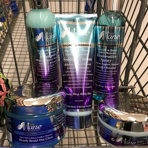 Finally found the new Mane Choice Tropical Moringa line at my local Walmart. I got the shampoo, mask, restorative spray, sealing cream and braid out glaze. Hair Grease, Mane Hair, Grease Hairstyles, The Mane Choice, Natural Hair Growth Tips, Tree Braids, Hygiene Tips, Clear Healthy Skin, Long Hair Tips