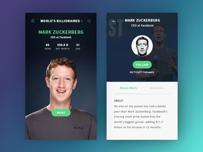 Profile Card by Matt Herrmann - Dribbble Bootstrap Design, Business Card App, Profile App, Simple Website Design, Identity Card Design, Card Ui, Virtual Card, Name Card Design, Film Poster Design