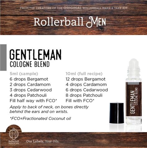 Essential Oil Cologne, Essential Oil For Men, Essential Oil Roller Bottle Recipes, Essential Oil Perfumes Recipes, Perfume Recipes, Oils For Men, Diy Kosmetik, Diy Perfume, Essential Oil Roller Bottle