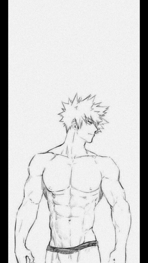 Pandesal Drawing, Bakugou Manga, Bakugo Katsuki, Katsuki Bakugo, Katsuki Bakugou, Hottest Anime Characters, Bakugou Katsuki, Anime Guys Shirtless, Hero Wallpaper