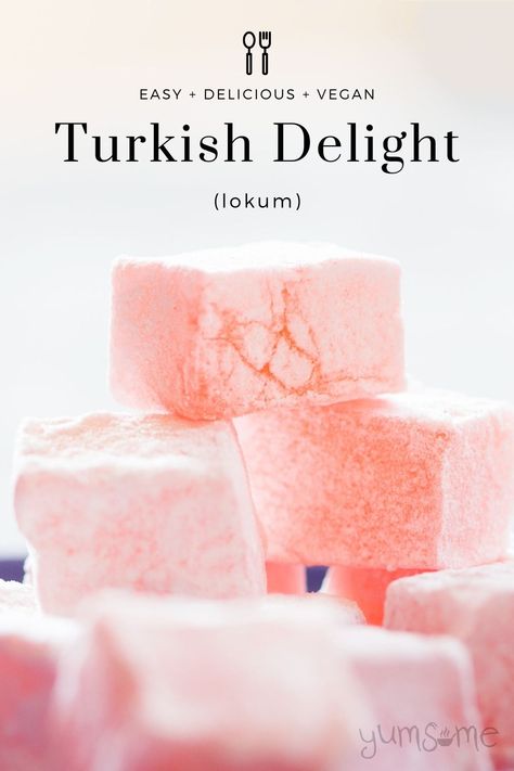 Simple Rose-Flavoured Turkish Delight Fruit Delight Recipe, Easy Turkish Delight Recipe, Rose Turkish Delight Recipe, Rose Turkish Delight, Homemade Turkish Delight, Turkish Delight Recipe, Turkish Candy, Xmas Sweets, Christmas Sweets Recipes