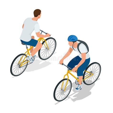 People Riding Bikes, Boy Cartoon Characters, Render People, Riding Bicycle, Riding Bikes, Bicycle Riding, Bike Illustration, 3d Vector, Riding Bike