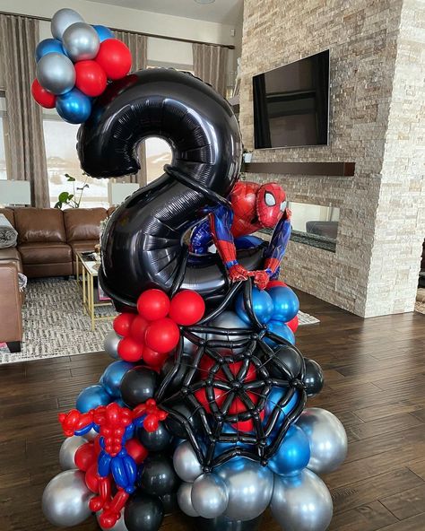 Spider-Man is my hero🕸🕷 Spider Balloon Decoration, Happy Birthday Superhero, Spider Balloon, Balloon Stack, Spiderman Balloon, Superhero Birthday Party Decorations, Superhero Balloons, Spiderman Birthday Party Decorations, Birthday Superhero