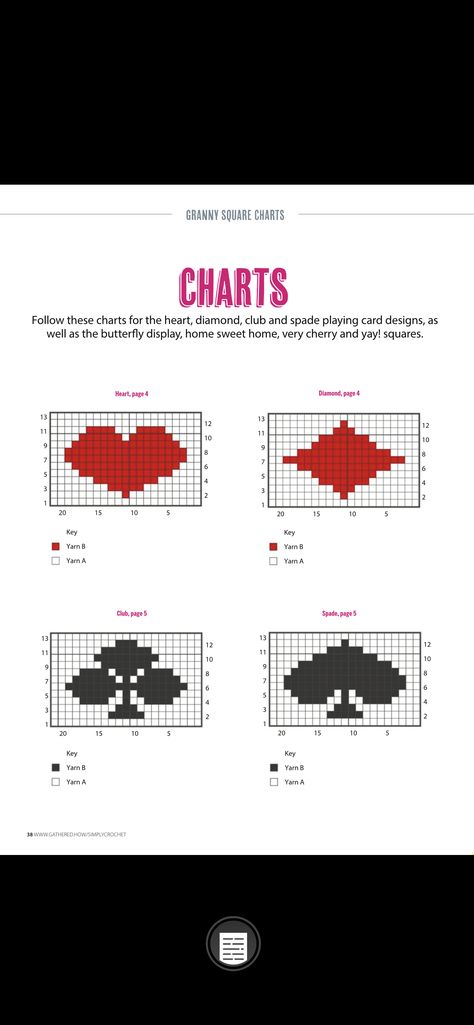 Spade Granny Square, Crochet Spade Granny Square, Crochet Playing Cards, Crochet Tarot, Graph Crochet, Playing Cards Design, Easy Crochet Stitches, Card Pattern, Tapestry Crochet Patterns