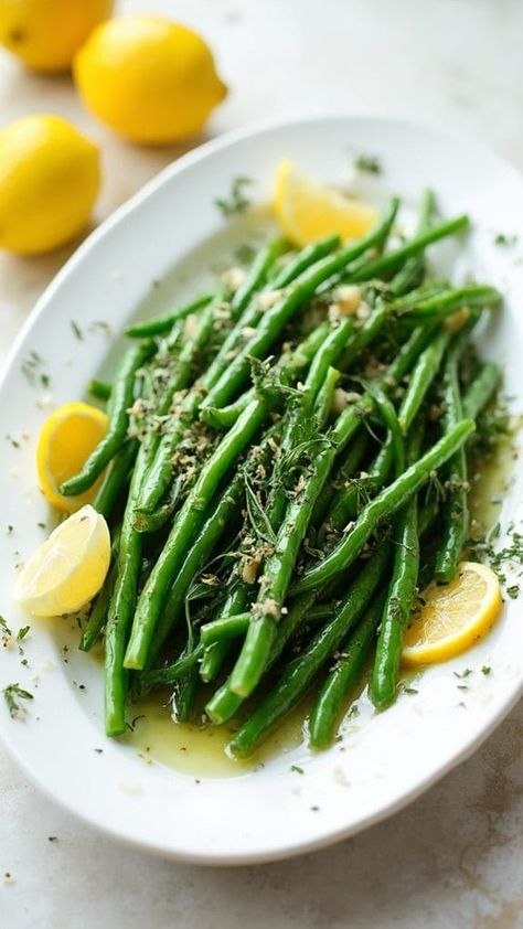 Herb-Infused Green Beans Italian Thanksgiving Recipes, Italian Thanksgiving, Italian Green Beans, Roasted Garlic Mashed Potatoes, Pumpkin Risotto, Italian Recipe, Garlic Mashed Potatoes, Garlic Mashed, Green Bean Recipes