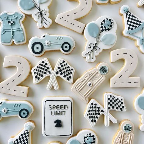 How cute is this 2Fast set that went to QLD last week! 🏁🚙 Everything by @boss_embossers_ 🙌🏼 . . . . . . #alloccasioncookies… | Instagram 2 Fast Birthday Cookies, Fast One Cookies, Two Fast Cookies, Two Fast Cake, Fast One Birthday Party, First Birthday Cookies, Car Cookies, 2nd Birthday Party For Boys, 2nd Birthday Boys