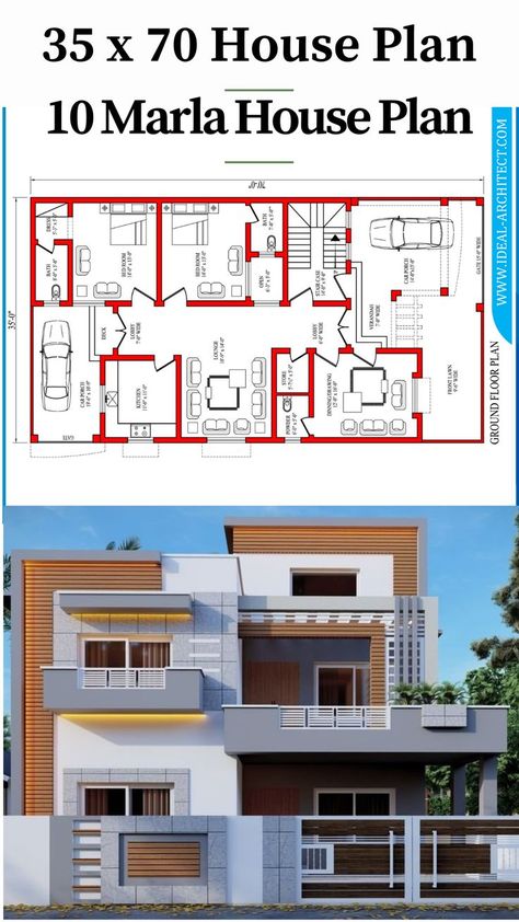 30 X 70 House Plans, 35 X 70 House Plans, 35×70 House Design, 35x65 House Plans Pakistan, 35×70 House Plan, 30×70 House Plan, 10 Marla Corner House Elevation, 35 X 70 House Plans Layout, 35x70 House Plans Pakistan