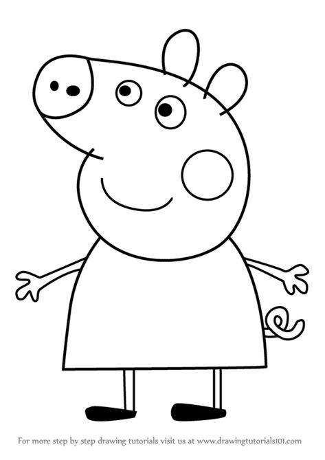 Peppa Drawing, How To Draw Peppa Pig Step By Step, How To Draw Peppa Pig Easy, Peppa Pig Sketch, Peppa Pig Printables Free Coloring Pages, Peppa Pig Outline, Peppa Pig Family Drawing, Peppa Pig Painting, Peppa Pig Tracing