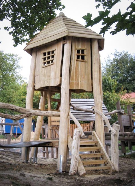 Forest Playground, Rustic Wood Projects, Wooden Playground, Kids Play Spaces, Tree Fort, Play Structures, Natural Playground, Backyard Sheds, Play Structure