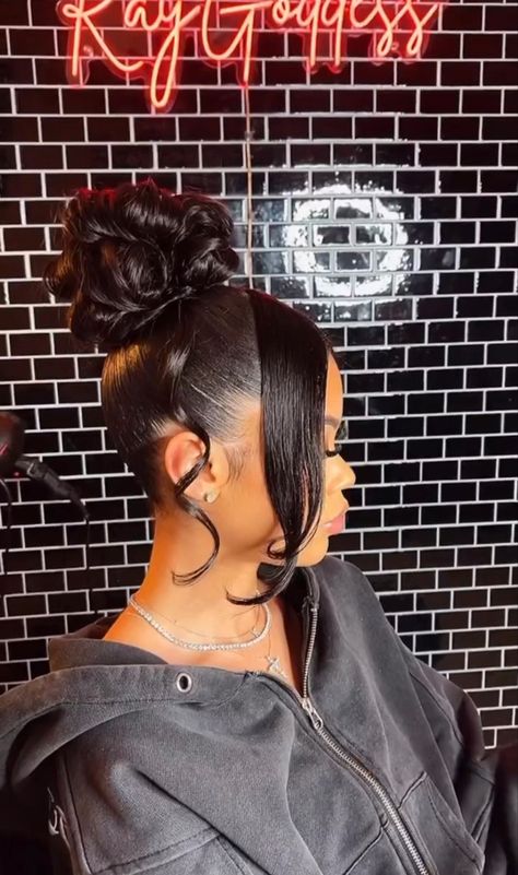 Homecoming Hair For Black Women, Pined Up Hairstyles, Hair Styles For 8th Grade Dance, Parking Gel Hair Styles For Ladies With Attachment, Matric Dance Hairstyles For Black People, Sneakerball Hairstyles, Birthday Ponytail Hairstyles, Ponytail With Two Strands Out, Up Due Hairstyles Black Women