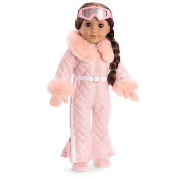 Pink Mittens, Og Dolls, Girls Pjs, Ski Girl, American Doll Clothes, American Girl Clothes, Pink Faux Fur, Knit Mittens, Doll Shop