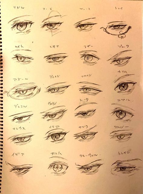 Mata Manga, Art Eyes, Eyes Art, 얼굴 드로잉, Eye Drawing Tutorials, Eye Sketch, 얼굴 그리기, Seni Dan Kraf, Types Of Eyes