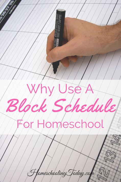 Why Use A Block Schedule For Homeschool Time Blocking Homeschool, Block Schedule Homeschool, Homeschool Block Schedule Printable, Homeschool Block Schedule, Block Scheduling Homeschool, Block Schedule Teaching, Homeschool Schedule Multiple Kids, Minimalist Homeschooling, Sample Homeschool Schedule